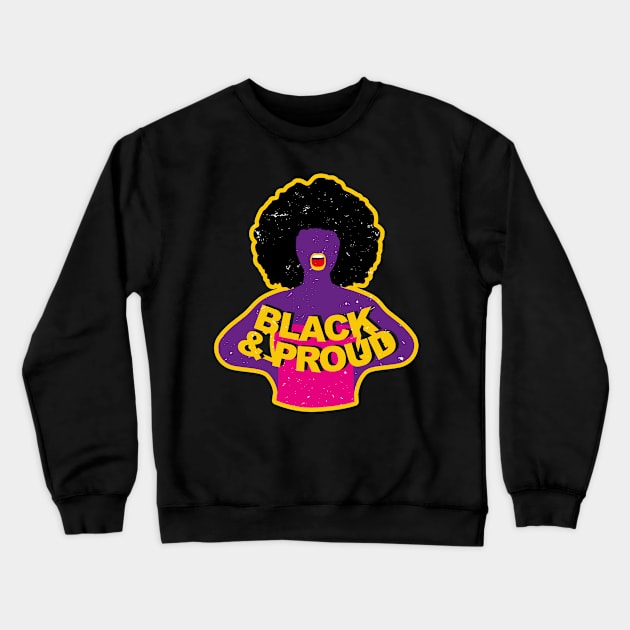 Black & Proud Crewneck Sweatshirt by Riczdodo